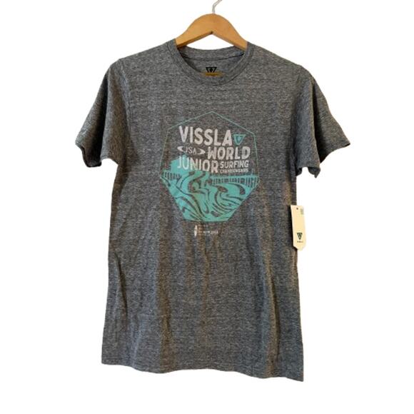 Vissla Juniors World Surfing Championships T-Shirt S Gray Crew Neck Short Sleeve - Picture 1 of 8
